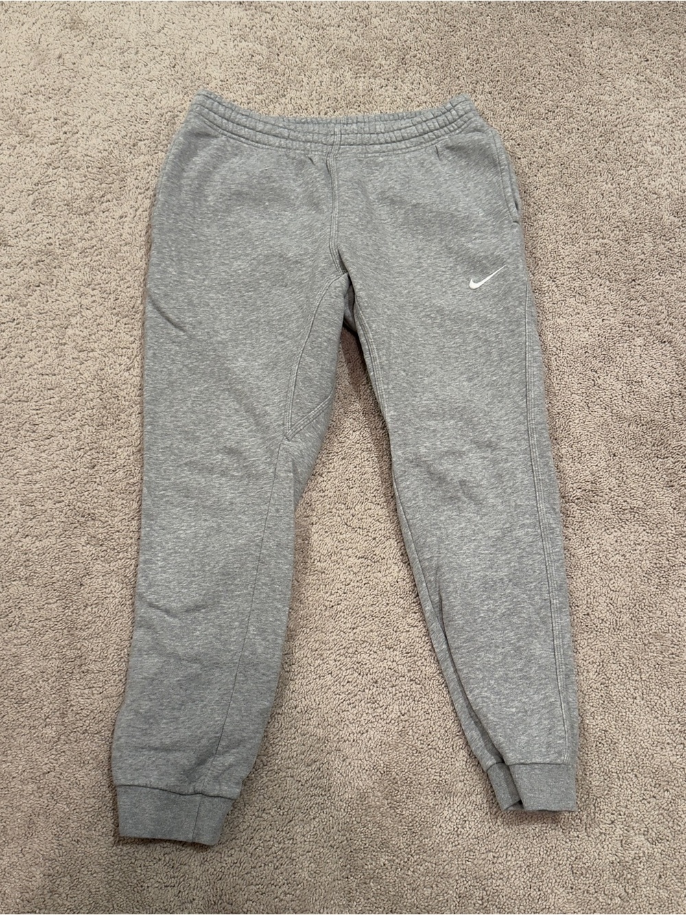 Nike Kids Gray Heather Joggers with White Swoosh